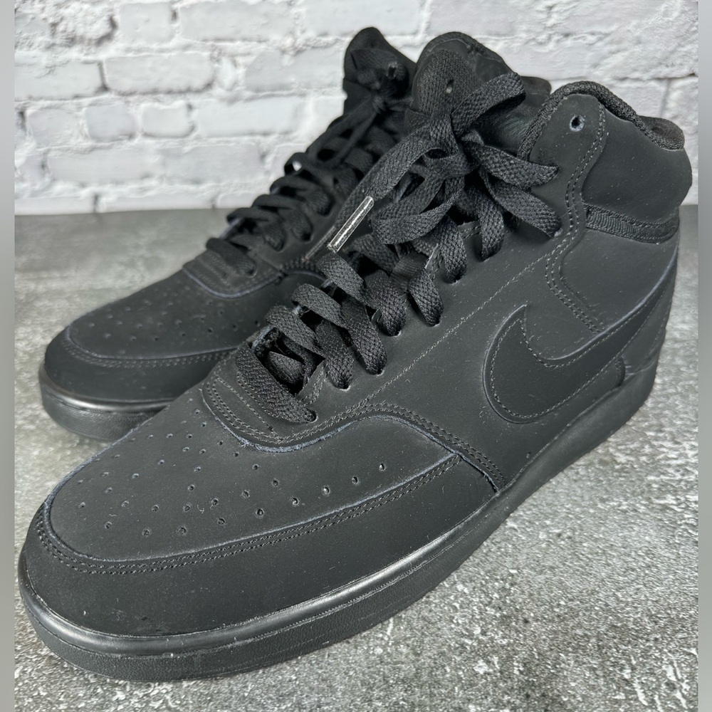 Authentic Nike Court Mid Men’s Black Sneakers CU6620-001 Retro Basketball Shoes